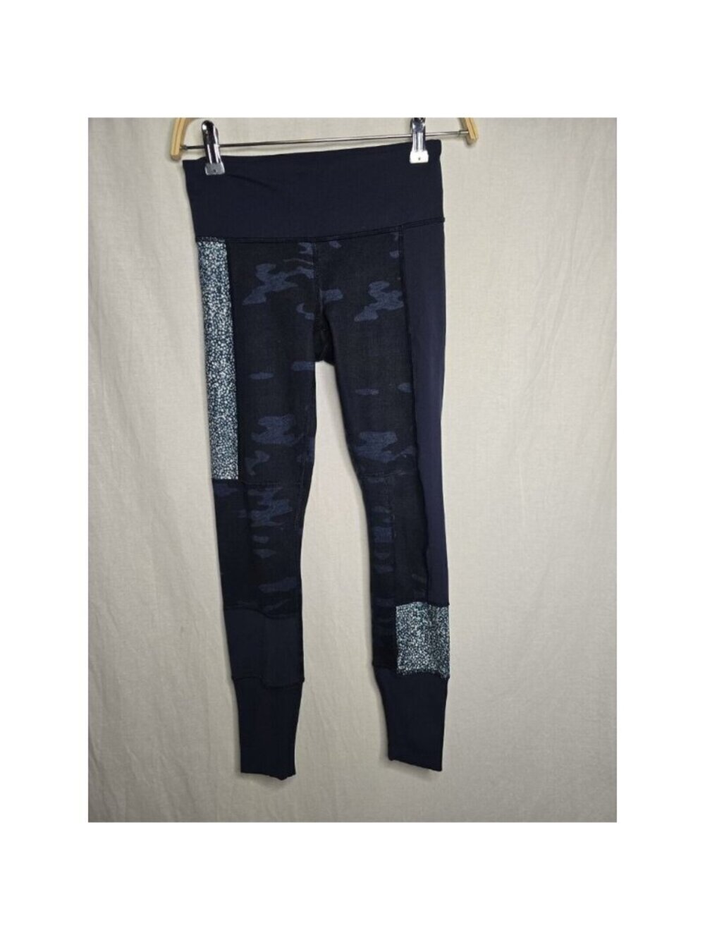 LULULEMON WUNDER UNDER Pant Sashiko Inkwell Navy Blue Camo camouflage Size 4